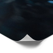 Abstract Rain Poster – Zilverblauwe muurkunst (Hoek)