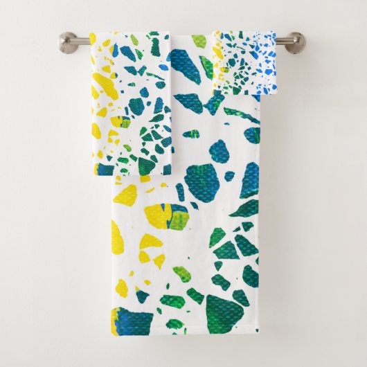 Abstract Rainboogpatroon van Terrazzo Mosaic Bad Handdoek