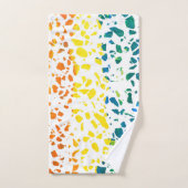 Abstract Rainboogpatroon van Terrazzo Mosaic Bad Handdoek
