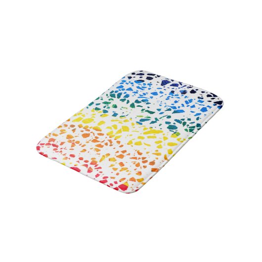 Abstract Rainboogpatroon van Terrazzo Mosaic Badmat (Gekanteld)