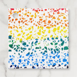 Abstract Rainboogpatroon van Terrazzo Mosaic Bedankjes Labels