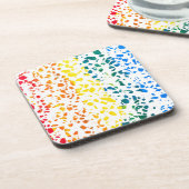 Abstract Rainboogpatroon van Terrazzo Mosaic Bier Onderzetter (Linkerzijde)