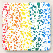 Abstract Rainboogpatroon van Terrazzo Mosaic Bier Onderzetter (Voorkant)