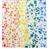 Abstract Rainboogpatroon van Terrazzo Mosaic Douchegordijn (Voorkant)