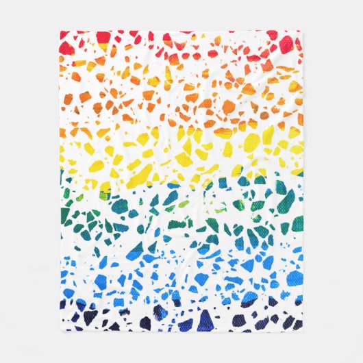 Abstract Rainboogpatroon van Terrazzo Mosaic Fleece Deken (Voorkant)
