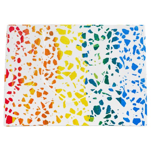 Abstract Rainboogpatroon van Terrazzo Mosaic Groot Cadeauzakje (Voorkant)