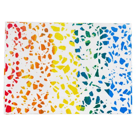 Abstract Rainboogpatroon van Terrazzo Mosaic Groot Cadeauzakje (Achterkant)