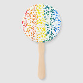 Abstract Rainboogpatroon van Terrazzo Mosaic Handwaaier (Voorkant)