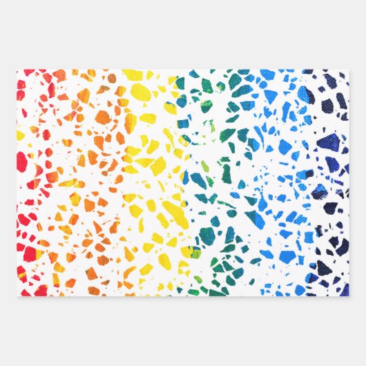 Abstract Rainboogpatroon van Terrazzo Mosaic Inpakpapier Vel (Voorkant)