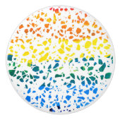Abstract Rainboogpatroon van Terrazzo Mosaic Keramische Knop (Voorkant)