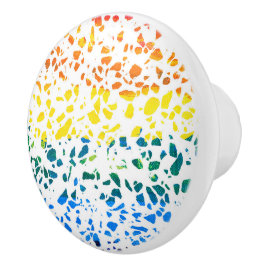 Abstract Rainboogpatroon van Terrazzo Mosaic Keramische Knop