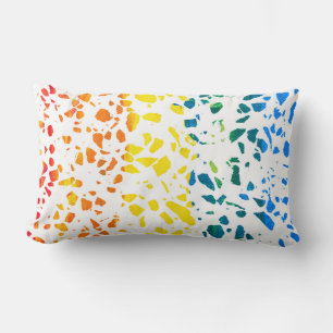Abstract Rainboogpatroon van Terrazzo Mosaic Kussen