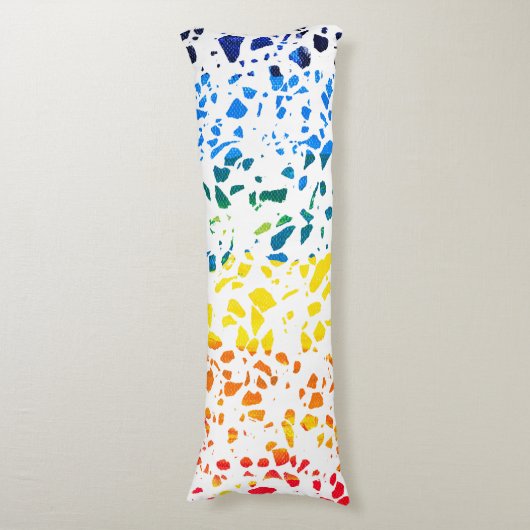 Abstract Rainboogpatroon van Terrazzo Mosaic Lichaamskussen (Voorkant Verticaal)
