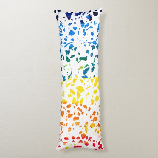 Abstract Rainboogpatroon van Terrazzo Mosaic Lichaamskussen (Achterkant (Verticaal))