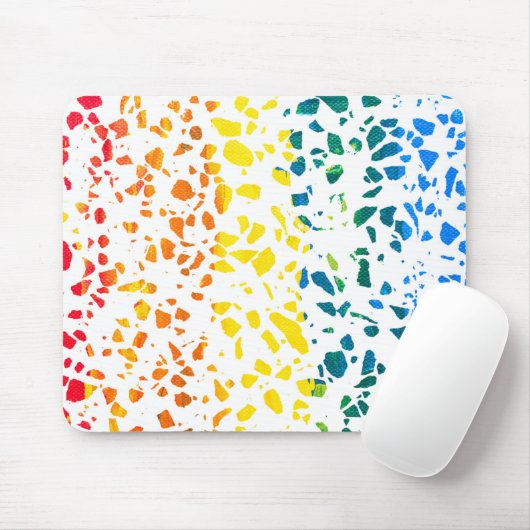 Abstract Rainboogpatroon van Terrazzo Mosaic Muismat (Met muis)