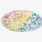 Abstract Rainboogpatroon van Terrazzo Mosaic Papieren Bordje (Gekanteld)