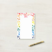 Abstract Rainboogpatroon van Terrazzo Mosaic Post-it® Notes (Op bureau)