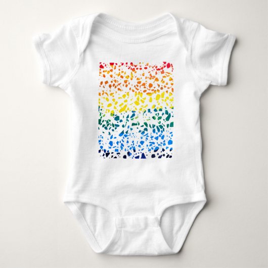 Abstract Rainboogpatroon van Terrazzo Mosaic Romper (Voorkant)