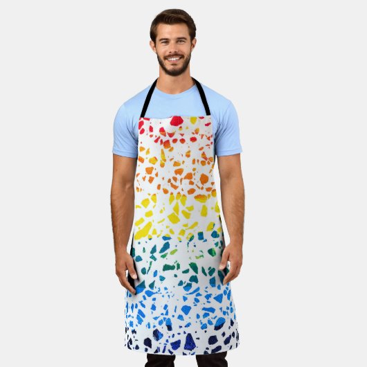 Abstract Rainboogpatroon van Terrazzo Mosaic Schort (Gedragen)