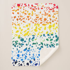 Abstract Rainboogpatroon van Terrazzo Mosaic Sherpa Deken
