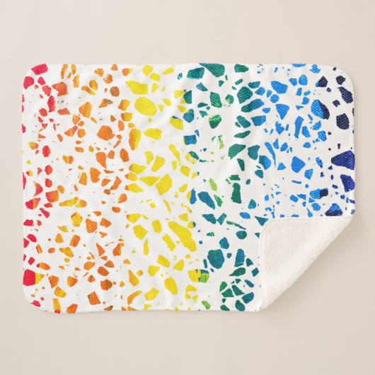 Abstract Rainboogpatroon van Terrazzo Mosaic Sherpa Deken (Voorkant (horizontaal))