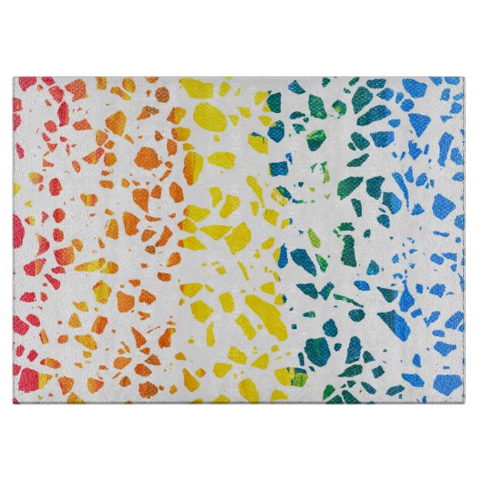 Abstract Rainboogpatroon van Terrazzo Mosaic Snijplank (Voorkant)