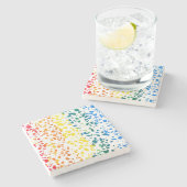 Abstract Rainboogpatroon van Terrazzo Mosaic Stenen Onderzetter (Zijkant)