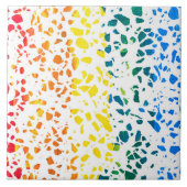 Abstract Rainboogpatroon van Terrazzo Mosaic Tegeltje (Voorkant)