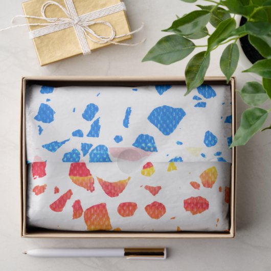 Abstract Rainboogpatroon van Terrazzo Mosaic Tissuepapier (Geschenk)