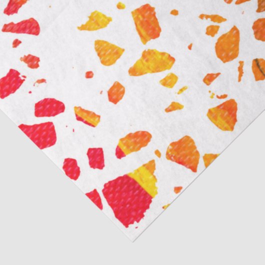 Abstract Rainboogpatroon van Terrazzo Mosaic Tissuepapier (Detail)