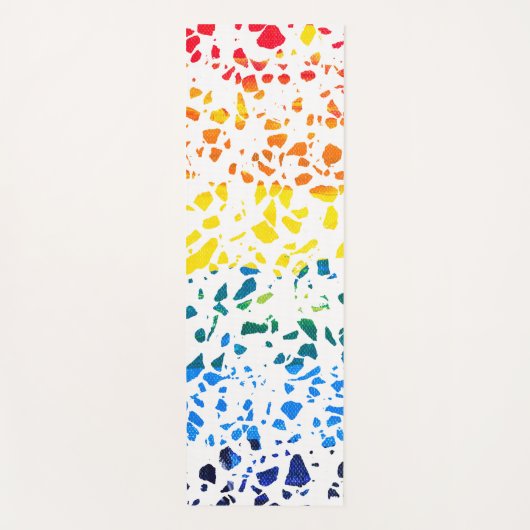 Abstract Rainboogpatroon van Terrazzo Mosaic Yogamat (Voorkant)