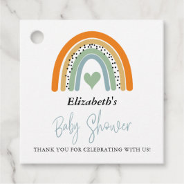 Abstract Rainbow Boy Baby shower Dank u Bedankjes Labels