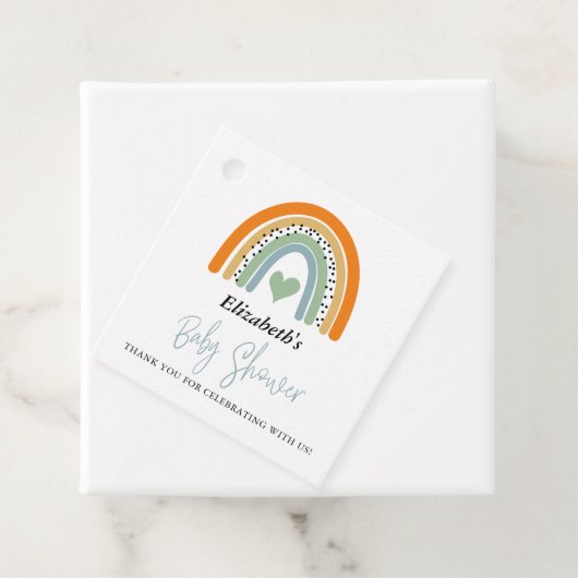 Abstract Rainbow Boy Baby shower Dank u Bedankjes Labels (In situ)