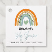 Abstract Rainbow Boy Baby shower Dank u Bedankjes Labels (Voorkant)
