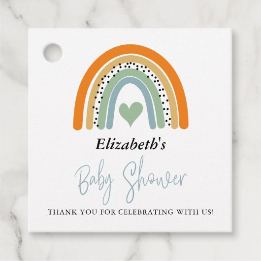 Abstract Rainbow Boy Baby shower Dank u Bedankjes Labels (Voorkant)