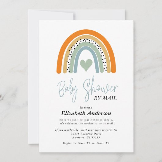 Abstract Rainbow Boy Baby shower per post Kaart (Voorkant)