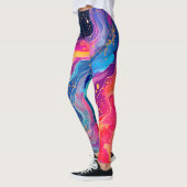 Abstract Rainbow Cosmic Splash Design Dames Leggings (Links)