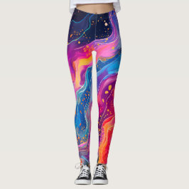 Abstract Rainbow Cosmic Splash Design Dames Leggings