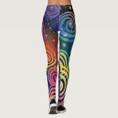 Abstract Rainbow Cosmic Splash Design Dames Leggings (Achterkant)
