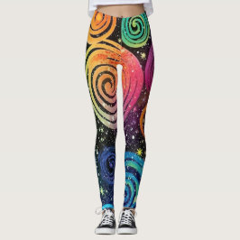 Abstract Rainbow Cosmic Splash Design Dames Leggings