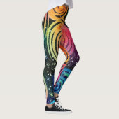 Abstract Rainbow Cosmic Splash Design Dames Leggings (Rechts)