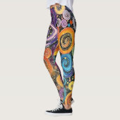 Abstract Rainbow Cosmic Swirl Design Dames Leggings (Links)