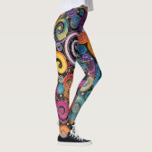 Abstract Rainbow Cosmic Swirl Design Dames Leggings (Rechts)