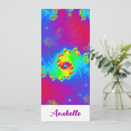 Abstract Rainbow Gradient Fractal Bladwijzer (Staand voorkant)