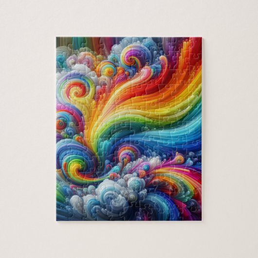 Abstract Rainbow Legpuzzel (Verticaal)