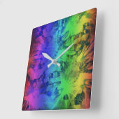 Abstract Rainbow Meadow Design Vierkante Klok (Hoek)