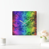 Abstract Rainbow Meadow Design Vierkante Klok (Huis)