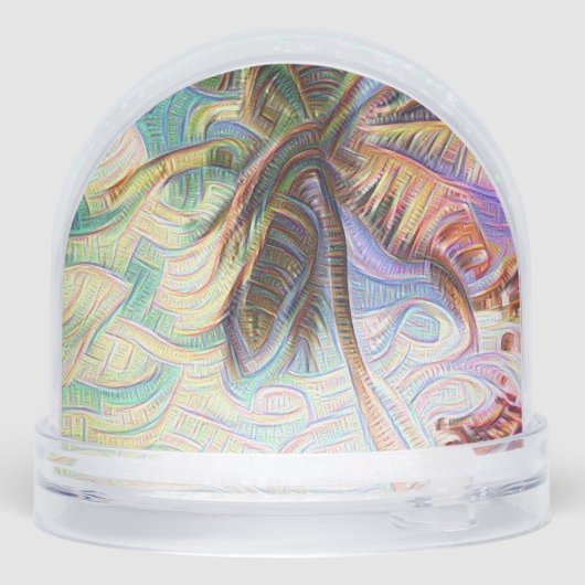 Abstract Rainbow Palm Tree Isla Saona Sneeuwbol (Achterkant)