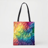 Abstract Rainbow Scale Pattern Tote Bag (Voorkant)