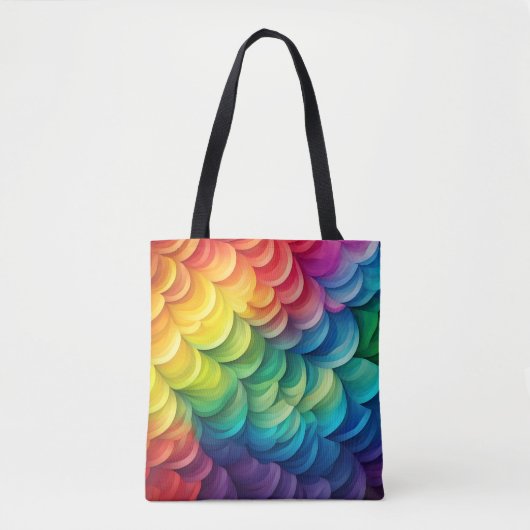 Abstract Rainbow Scale Pattern Tote Bag (Voorkant)